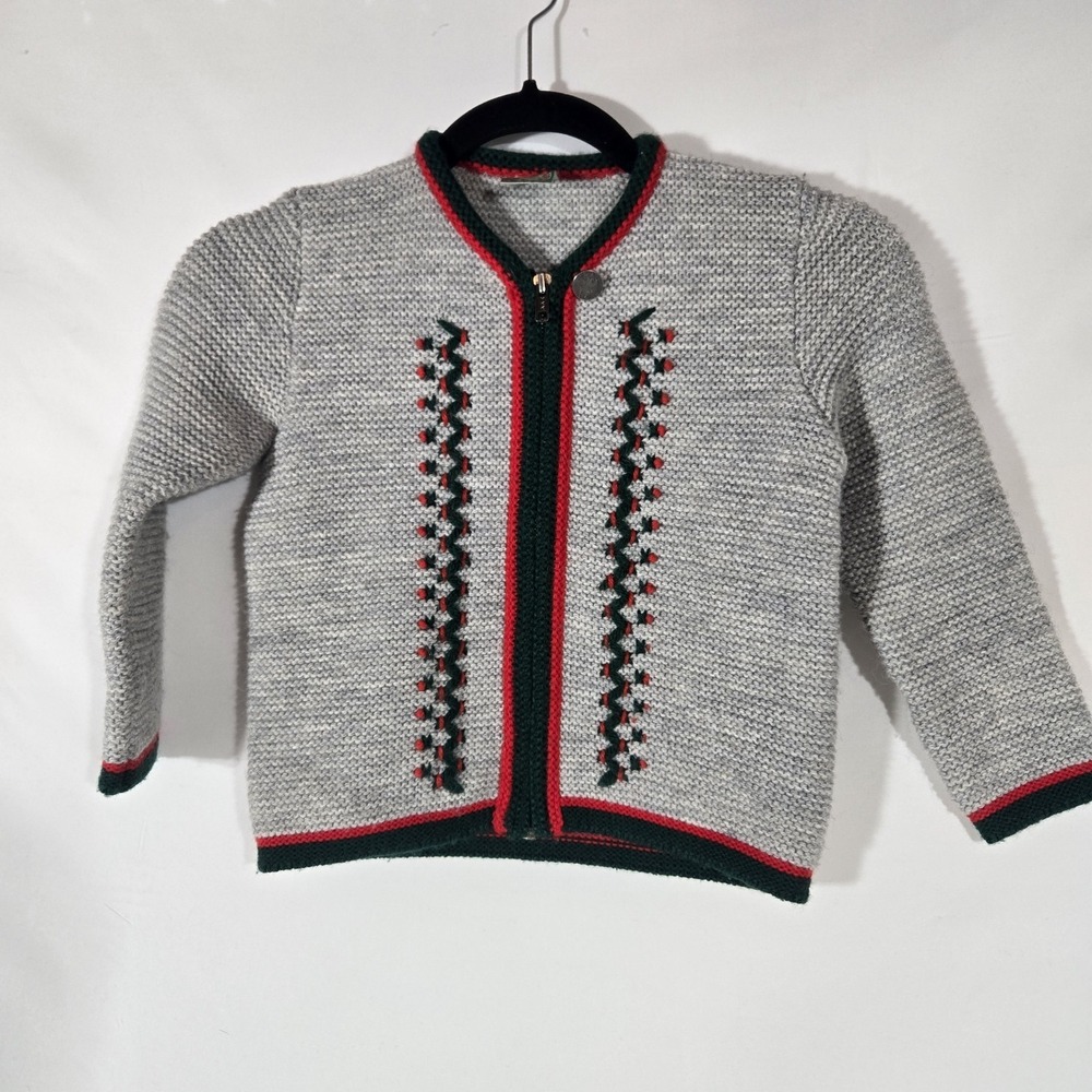 Classic Stutzle Trachten German / Austrian Child's Zipper Cardigan | Wool Blend